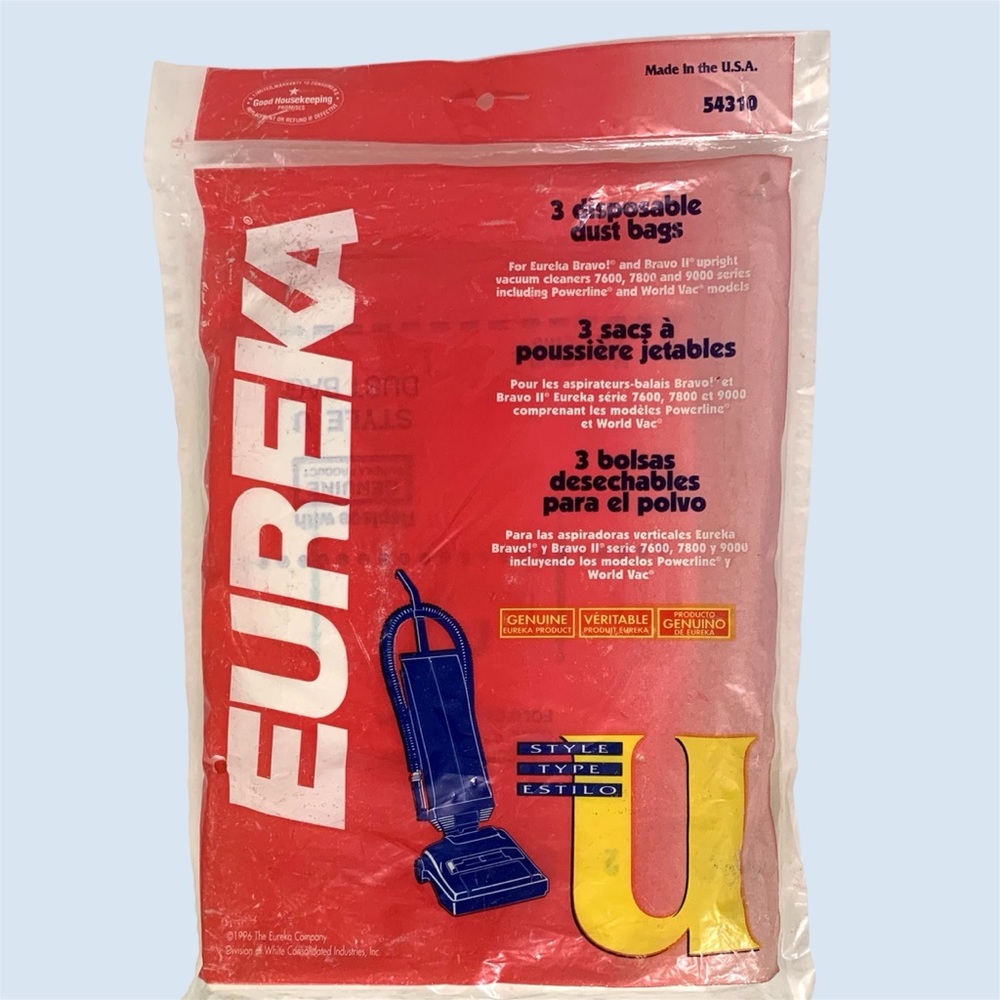 EUREKA 3-Pack Disposable Vacuum Dust Bags, U-Type, 54310